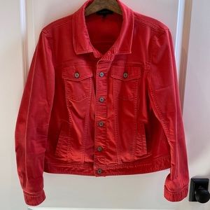 Talbots Red/Orange Denim Jacket Size XL